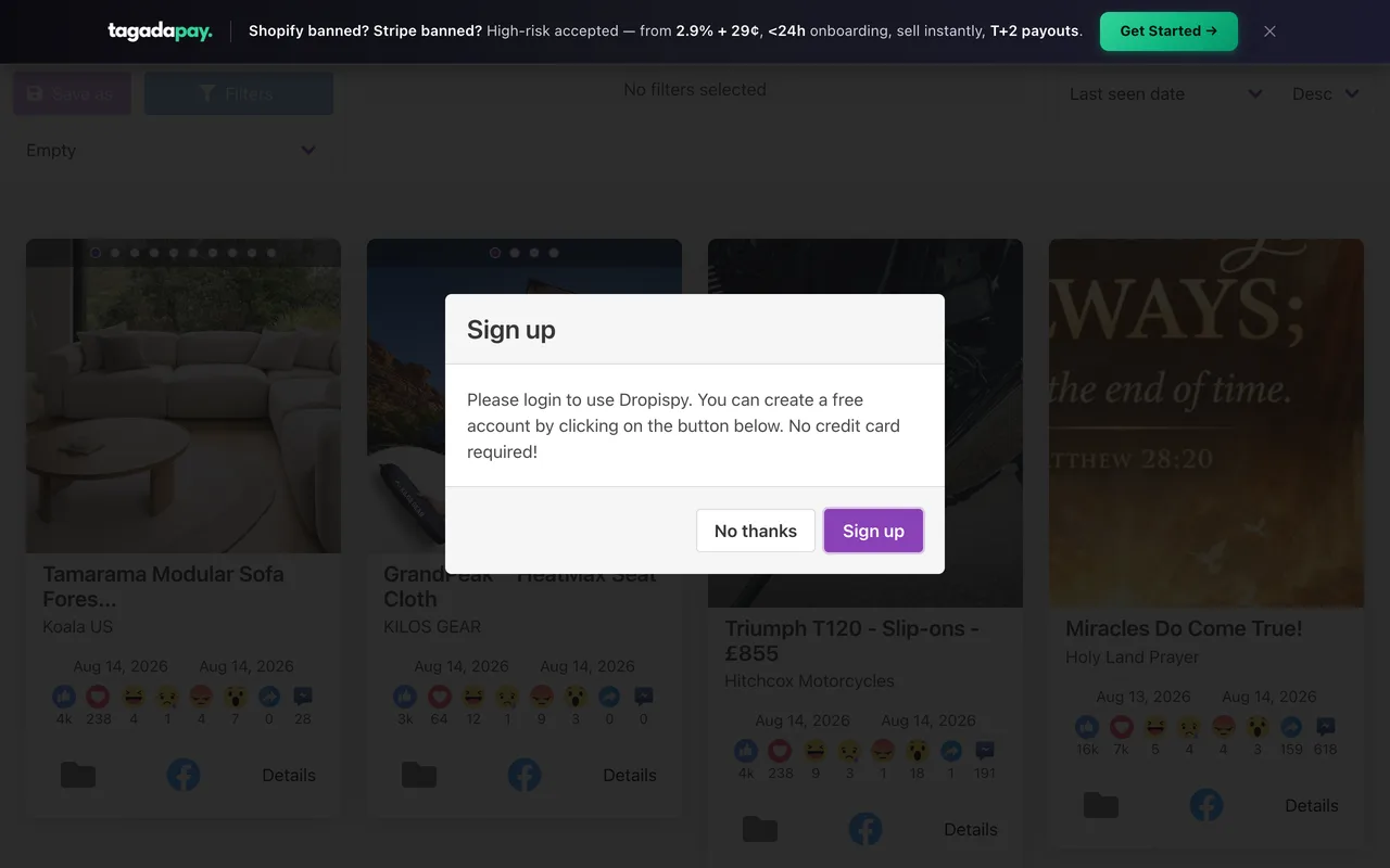 Dropispy homepage