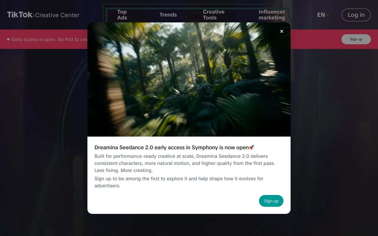 TikTok Creative Center, free top ads and trend research